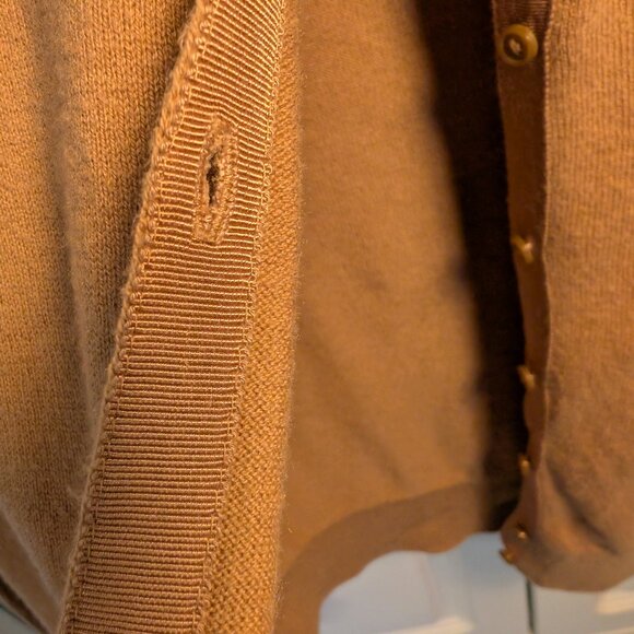Banana Republic Camel Cotton-Cashmere Button-Front Cardigan | Size Small - Picture 7 of 11